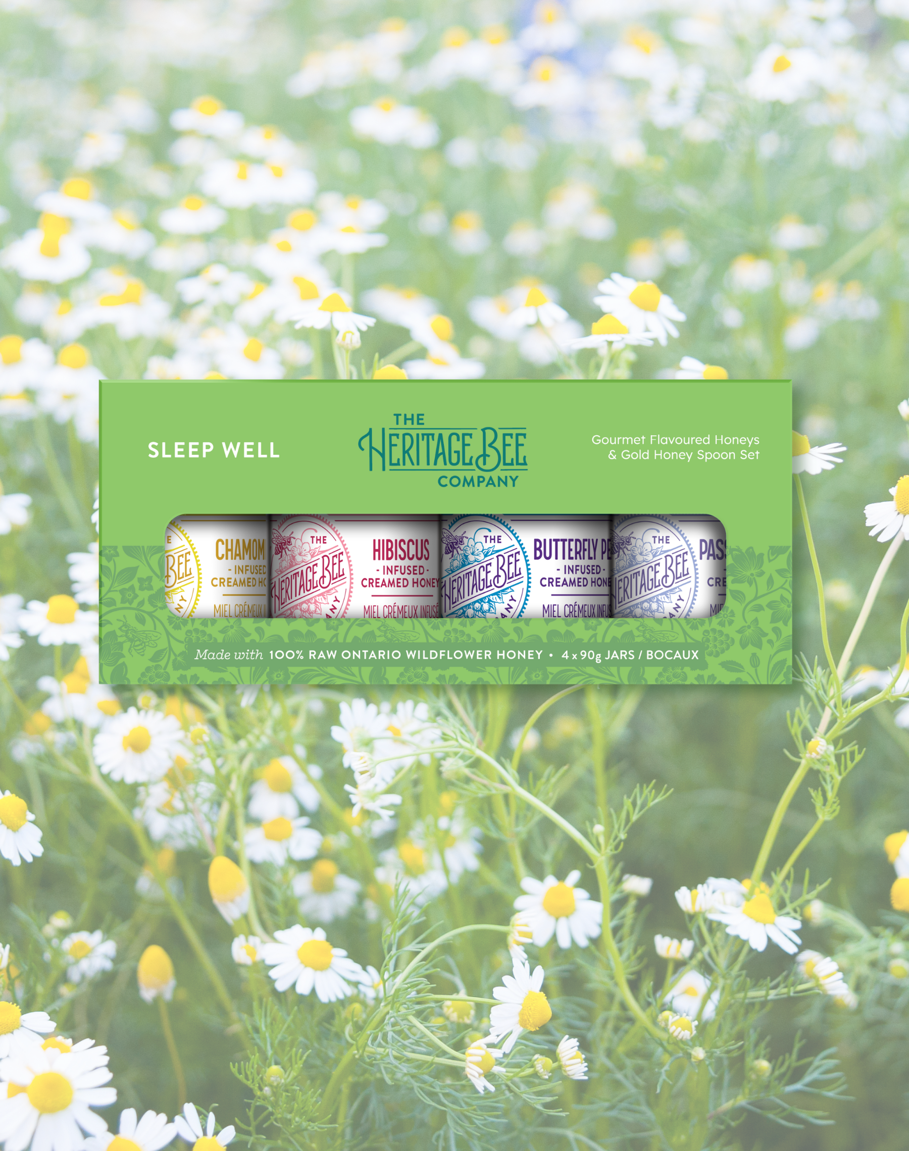 SLEEP WELL Gourmet Honey Gift Set & Gold Honey Spoon