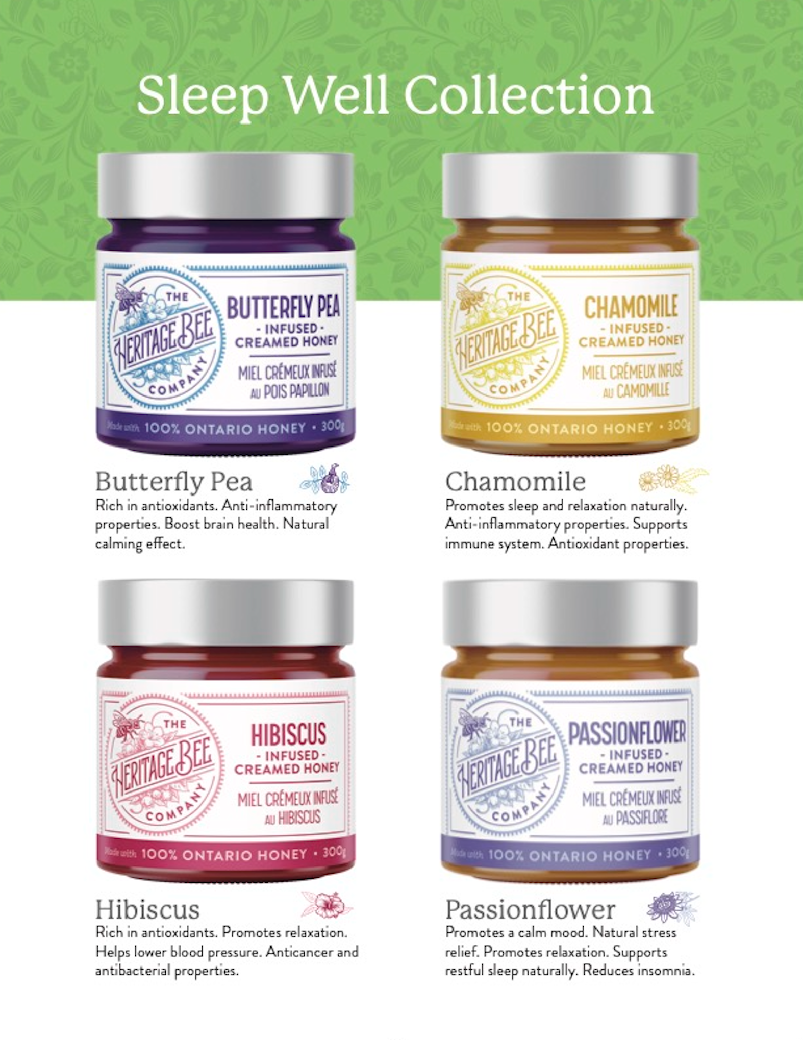 SLEEP WELL Gourmet Honey Gift Set & Gold Honey Spoon