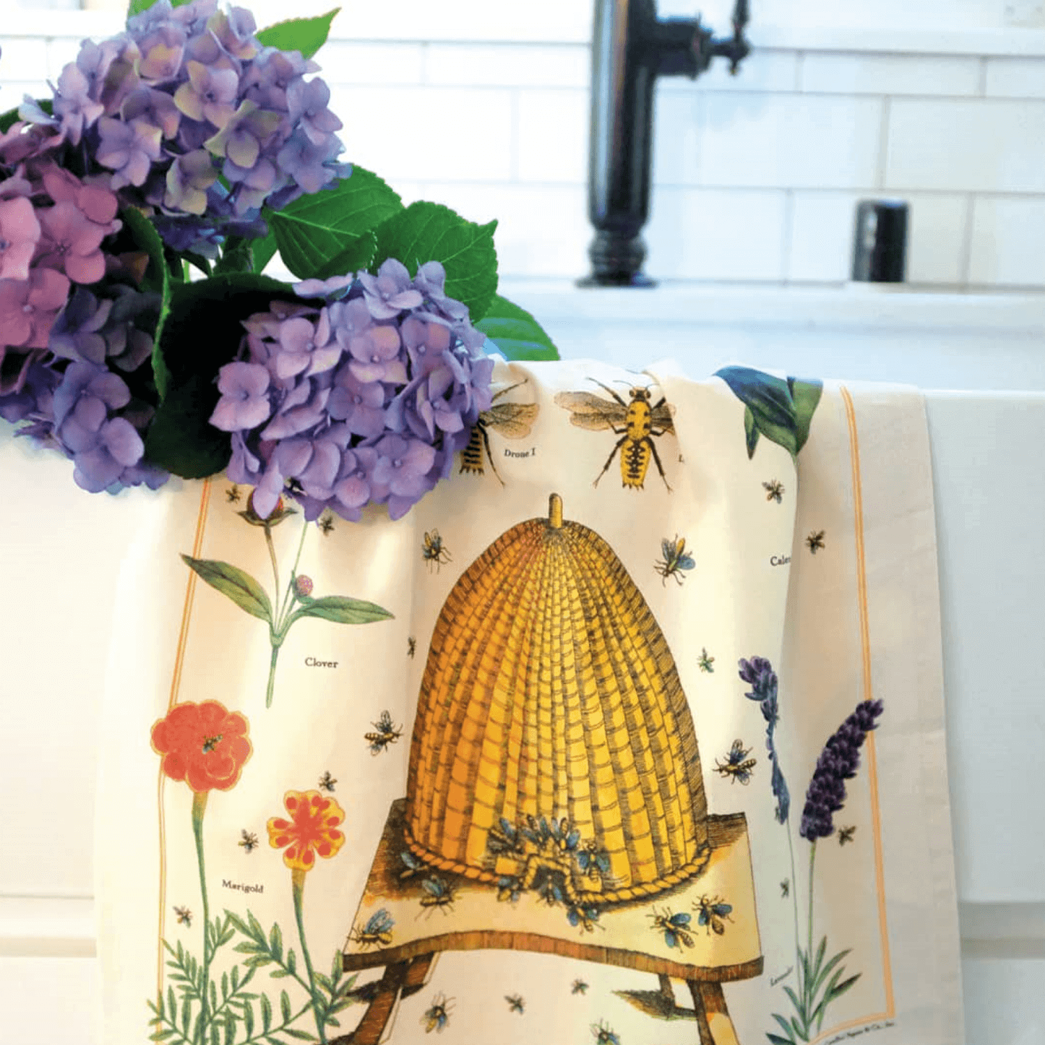 Tea Towel - Vintage Bees & Honey - Heritage Bee Co.