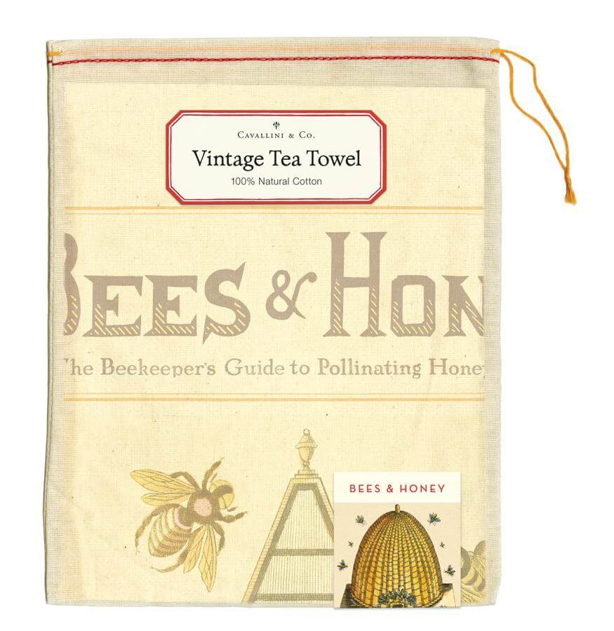 Tea Towel - Vintage Bees & Honey - Heritage Bee Co.
