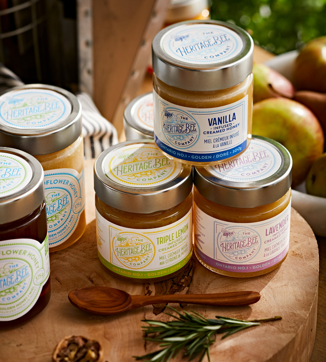 Gourmet Honeys made by professional beekeepers.  All natural, premium raw honey