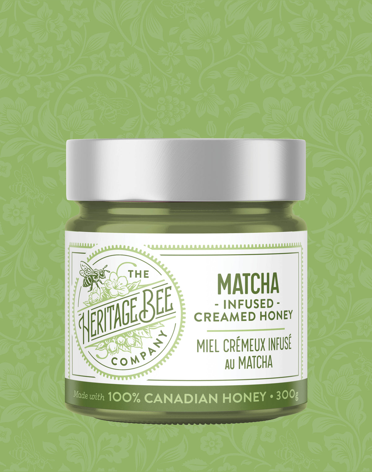 Matcha Creamed Honey by Heritage Bee Co. Product of Canada