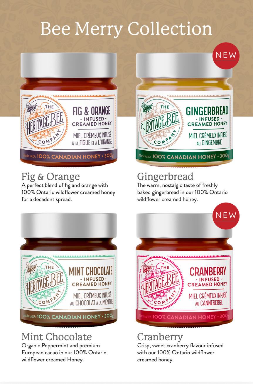 BEE MERRY Gourmet Honey Gift Set & Gold Honey Spoon