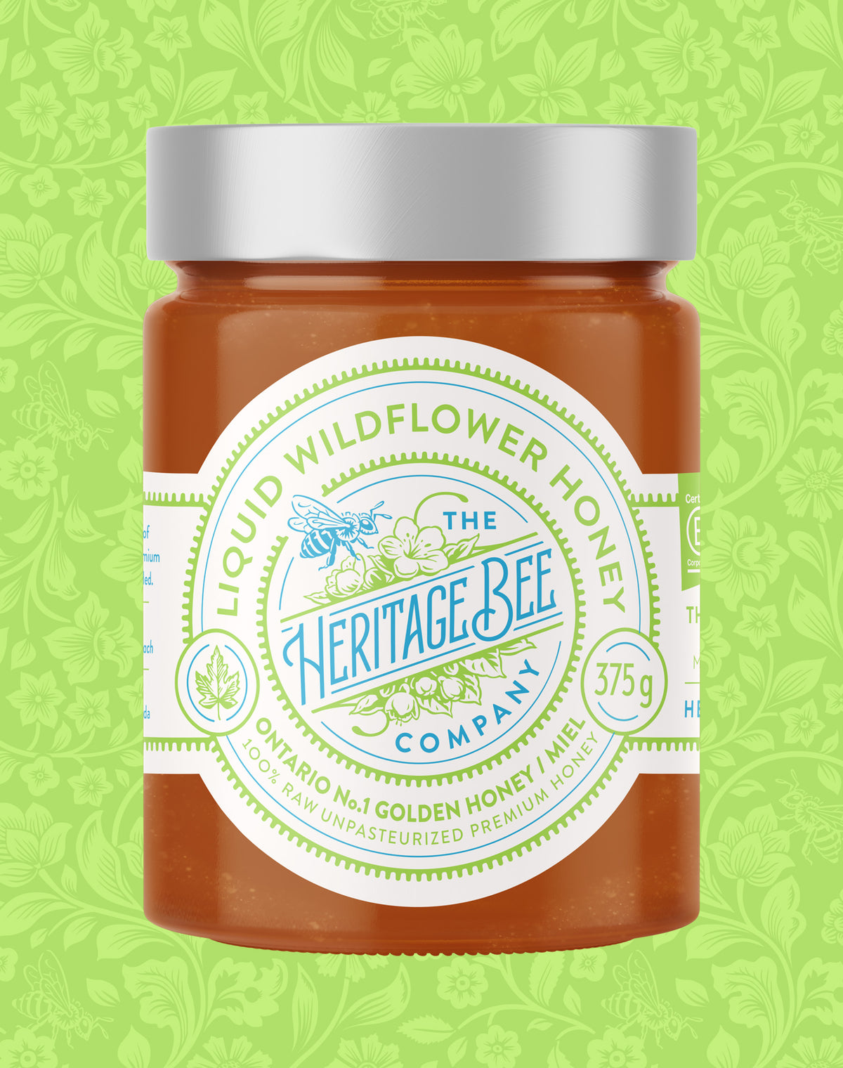 Heritage Bee Co's handcrafted premium Ontario liquid wildflower honey. Raw and unpasteurized honey harvested from fully traceable hives located along the Niagara Escarpment.
