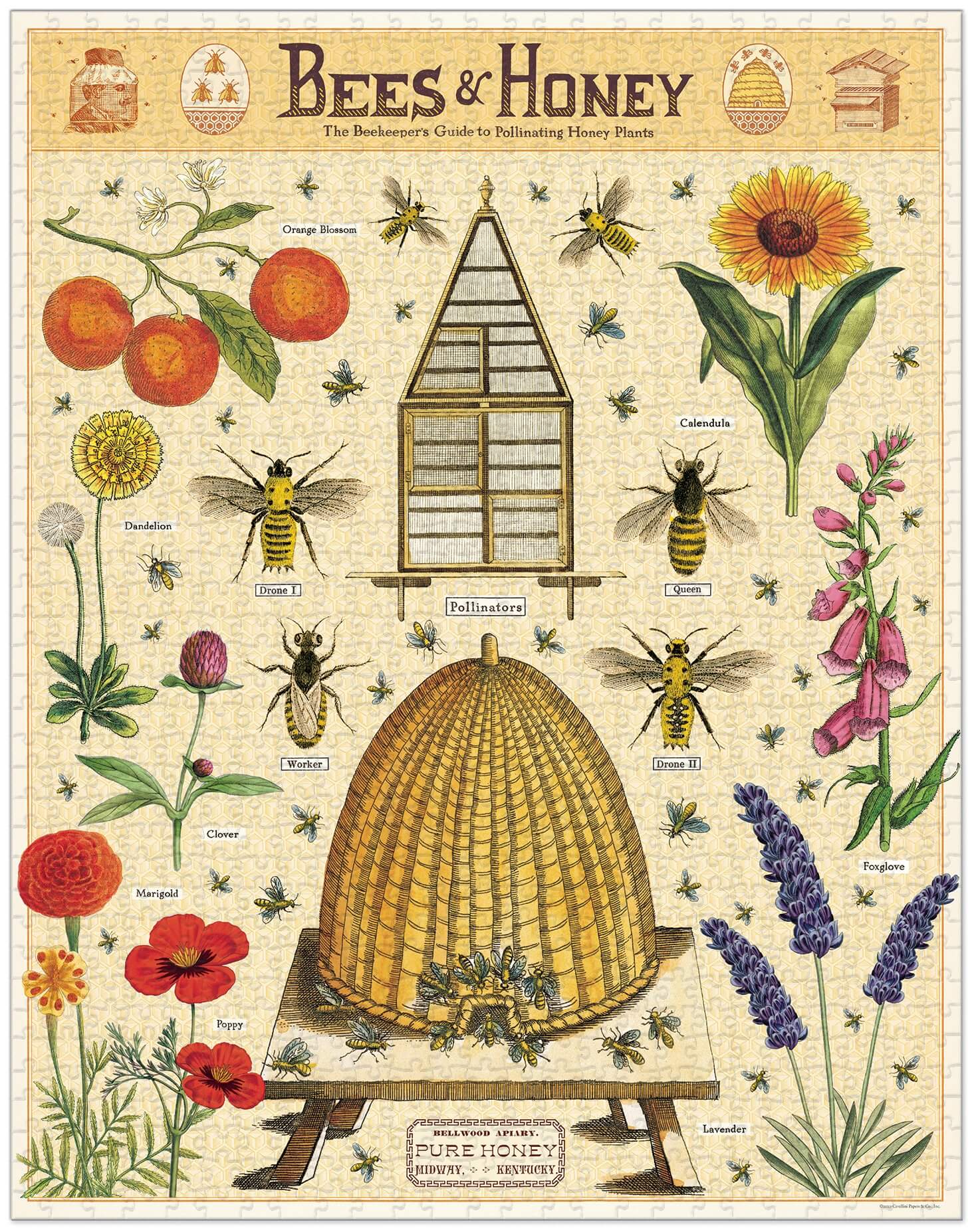 Vintage Bees & Honey Puzzle - Heritage Bee Co.